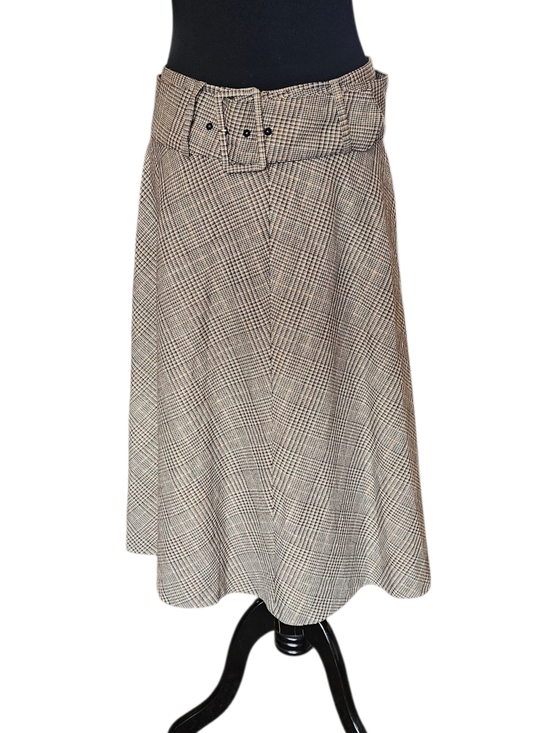 Worthington Dresses & Skirts - Worthington Glen Plaid Metallic A-Line Skirt Belted Size 8